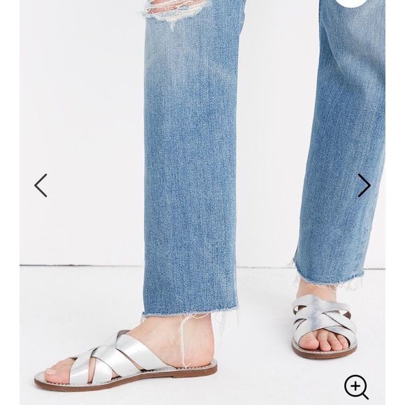 Madewell Metallic The Boardwalk Woven Slide Sandal - Picture 2 of 11